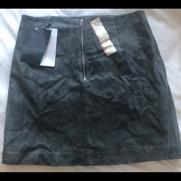 Zara woman open work genuine suede skirt - Picture 7 of 8